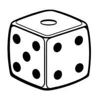 Classic outline of dice icon for timeless designs. Symbol of chance and luck. vector