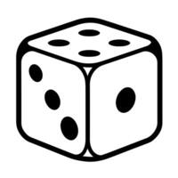 Classic outline of dice icon for timeless designs. Symbol of chance and luck. vector