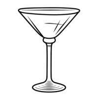 Chic outline icon of a cocktail glass, perfect for bar-themed designs. vector