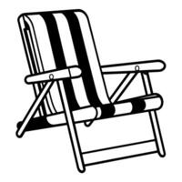 Relaxing deck chair outline icon for versatile designs. vector