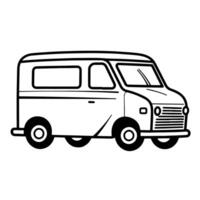 Minimalist outline icon of a delivery car for transportation designs. vector