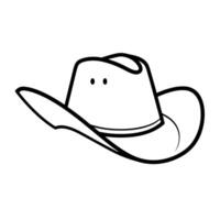 Classic outline icon of a cowboy hat, perfect for Western-themed designs. vector