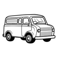 Minimalist outline icon of a delivery car for transportation designs. vector