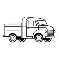 Modern outline icon of a delivery car, ideal for logistics-related designs. vector