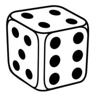 outline of dice icon, perfect for gaming designs. vector