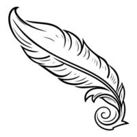 Add elegance with a feather outline icon, perfect for delicate designs. vector