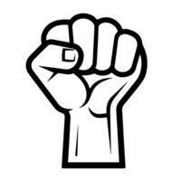 Powerful outline icon of fist teamwork, ideal for team-building designs. vector