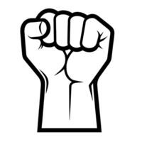 Powerful outline icon of fist teamwork, ideal for team-building designs. vector