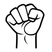 Powerful outline icon of fist teamwork, ideal for team-building designs. vector