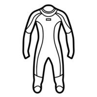 Sleek outline icon of a diving wetsuit for aquatic designs. vector