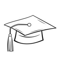 Iconic outline icon of a grad school hat, perfect for academic designs. vector