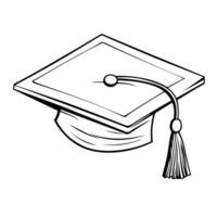 Iconic outline icon of a grad school hat, perfect for academic designs. vector