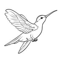 Elegant outline of hummingbird icon for graceful designs. Symbol of agility. vector