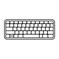 Sleek keyboard outline icon. vector