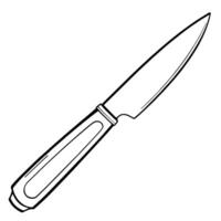 outline of a kitchen knife icon, ideal for culinary designs. vector