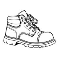 Protective labor safety shoe outline icon. vector