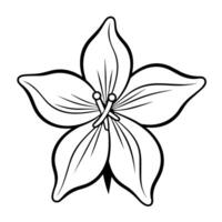 outline icon of a lily, ideal for various design projects. vector