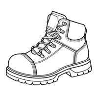 Protective labor safety shoe outline icon. vector