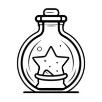 Captivating magic potion outline icon for mystical themes. vector