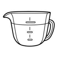 Crisp outline icon of a measuring cup. vector