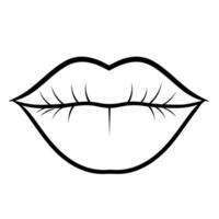 Minimalistic outline icon of lips. vector