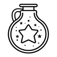 Captivating magic potion outline icon for mystical themes. vector