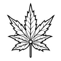 Sleek outline icon of a marijuana leaf. vector