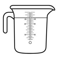 Crisp outline icon of a measuring cup. vector