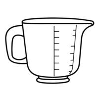 Crisp outline icon of a measuring cup. vector