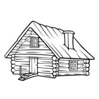 Charming log house outline icon for versatile designs. vector