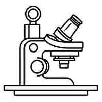 outline icon of a microscope for scientific designs. vector