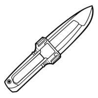 Sharp outline icon of a military knife. vector