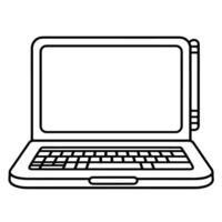 Stylish notebook outline icon for digital and print designs. vector
