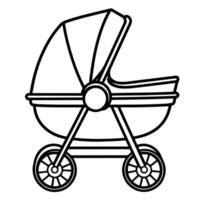 outline icon of a newborn pram for baby-related designs. vector