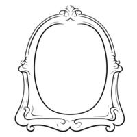 Crisp outline icon of a mirror. vector