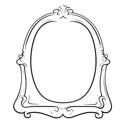 Crisp outline icon of a mirror.