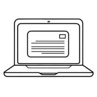 Stylish notebook outline icon for digital and print designs. vector