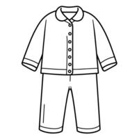 Cozy pajamas outline icon for sleepwear designs. vector