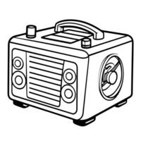 Sleek radio outline icon for retro designs. vector