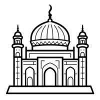 outline icon of a Quran, suitable for religious-themed designs. vector