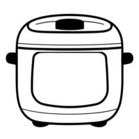 Simplify kitchen visuals with a rice cooker outline icon, ideal for culinary designs. vector