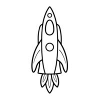 Futuristic outline icon of a rocket, perfect for space-themed designs. vector