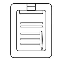 Simple questionnaire outline icon for surveys and forms. vector