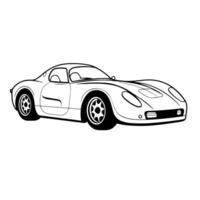 Sleek outline of race car icon for speed-inspired designs. Symbol of competition. vector