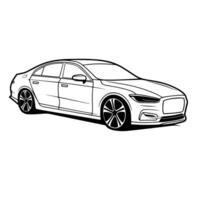 Sleek outline of race car icon for speed-inspired designs. Symbol of competition. vector