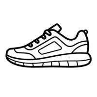 outline icon of a running shoe, ideal for sports designs. vector