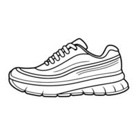 contorno icono de un corriendo zapato, ideal para Deportes diseños vector