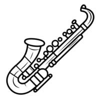 Jazz up designs with a saxophone outline icon, perfect for music-themed projects. vector