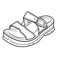 Step into style with a sandal outline icon, perfect for fashion-themed designs. vector