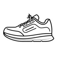 outline icon of a running shoe, ideal for sports designs. vector